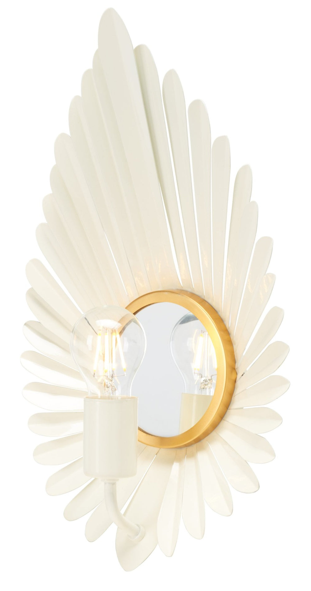 Safavieh LORYNN, 18-Inch Off-White & Gold Wall Sconce Set of 2 - Elegant Ambient Lighting for Any Space SCN3000A-SET2