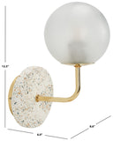 Safavieh Nicolai, 12.5 Inch, White Terrazzo/Gold, Terrazzo/Iron/Glass Wall Sconce SCN3003A