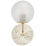 Safavieh Nicolai, 12.5 Inch, White Terrazzo/Gold, Terrazzo/Iron/Glass Wall Sconce SCN3003A