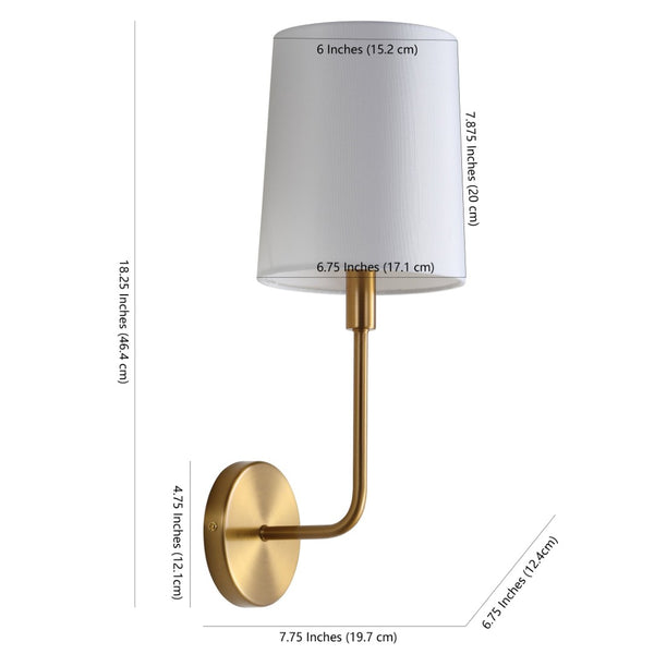 Safavieh JAXSON, 7.75" Brass Iron Wall Sconce - Elegant Illumination for Stylish Living Spaces & Hallways SCN4014A