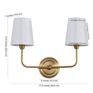 Safavieh EZRA, Elegant 2-Light Brass Wall Sconce for Modern and Traditional Spaces, 17.5 Inch Illuminator SCN4015A