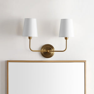 Safavieh EZRA, Elegant 2-Light Brass Wall Sconce for Modern and Traditional Spaces, 17.5 Inch Illuminator SCN4015A