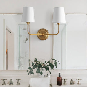 Safavieh EZRA, Elegant 2-Light Brass Wall Sconce for Modern and Traditional Spaces, 17.5 Inch Illuminator SCN4015A