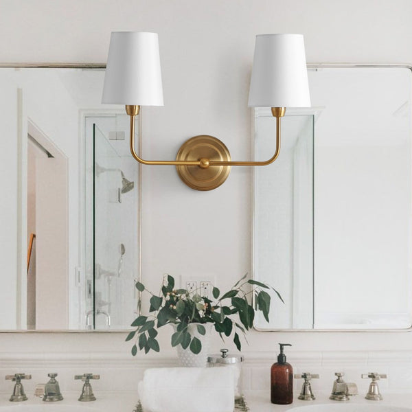 Safavieh EZRA, Elegant 2-Light Brass Wall Sconce for Modern and Traditional Spaces, 17.5 Inch Illuminator SCN4015A