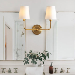 Safavieh EZRA, Elegant 2-Light Brass Wall Sconce for Modern and Traditional Spaces, 17.5 Inch Illuminator SCN4015A