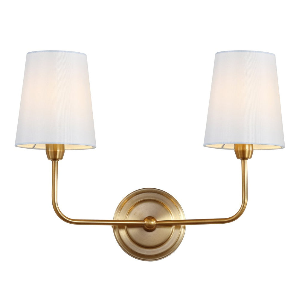 Safavieh EZRA, Elegant 2-Light Brass Wall Sconce for Modern and Traditional Spaces, 17.5 Inch Illuminator SCN4015A