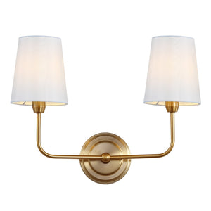 Safavieh EZRA, Elegant 2-Light Brass Wall Sconce for Modern and Traditional Spaces, 17.5 Inch Illuminator SCN4015A