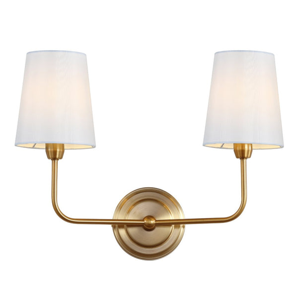 Safavieh EZRA, Elegant 2-Light Brass Wall Sconce for Modern and Traditional Spaces, 17.5 Inch Illuminator SCN4015A