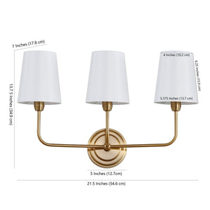 Safavieh SAWYER, Elegant 3-Light Wall Sconce in Brass & Iron – Perfect for Any Room, Stylish & Durable Design SCN4016A