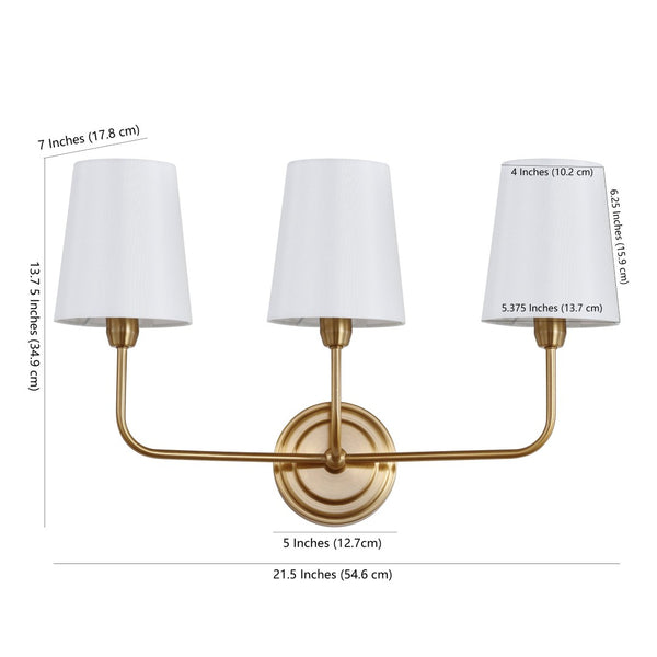 Safavieh SAWYER, Elegant 3-Light Wall Sconce in Brass & Iron – Perfect for Any Room, Stylish & Durable Design SCN4016A