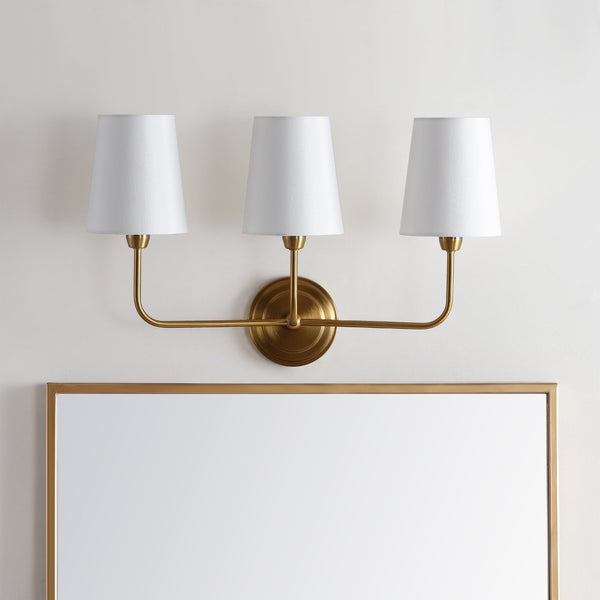 Safavieh SAWYER, Elegant 3-Light Wall Sconce in Brass & Iron – Perfect for Any Room, Stylish & Durable Design SCN4016A