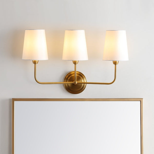 Safavieh SAWYER, Elegant 3-Light Wall Sconce in Brass & Iron – Perfect for Any Room, Stylish & Durable Design SCN4016A