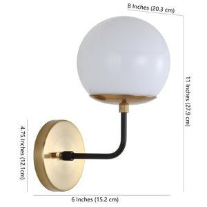 Safavieh CAYDEN, 8 Inch Brass Iron Wall Sconce - Elegant Minimalist Design for Modern & Classic Interiors SCN4017A