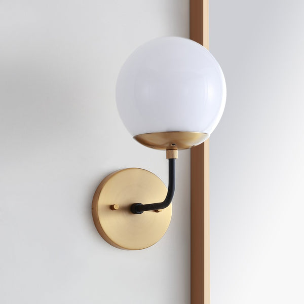 Safavieh CAYDEN, 8 Inch Brass Iron Wall Sconce - Elegant Minimalist Design for Modern & Classic Interiors SCN4017A