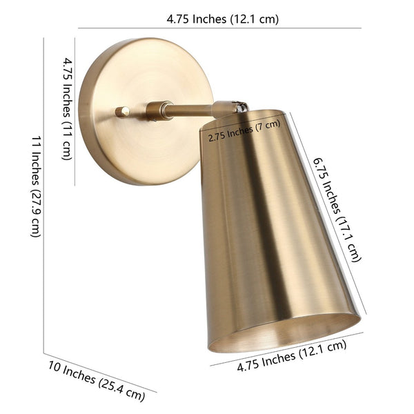 Safavieh LEONARDO, 10-Inch Brass & Iron Wall Sconce for Warm Ambient Lighting in Classic & Modern Spaces SCN4020A