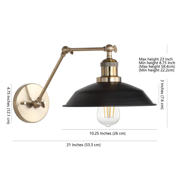 Safavieh KINGSTON Wall Sconce - Elegant Brass & Gloss Black Design for Modern Interior Lighting Solutions SCN4026A