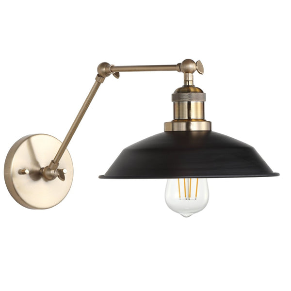 Safavieh KINGSTON Wall Sconce - Elegant Brass & Gloss Black Design for Modern Interior Lighting Solutions SCN4026A
