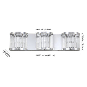 Safavieh MAVERICK Three Light Wall Sconce - Chrome & Clear Glass for Modern Elegance in Any Space SCN4031A