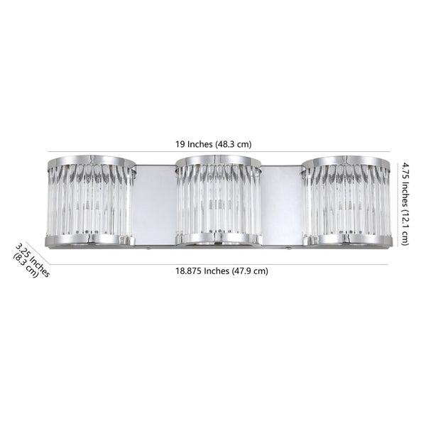Safavieh MAVERICK Three Light Wall Sconce - Chrome & Clear Glass for Modern Elegance in Any Space SCN4031A