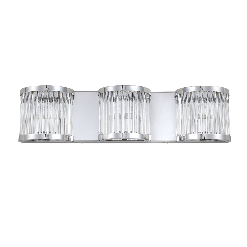 Safavieh MAVERICK Three Light Wall Sconce - Chrome & Clear Glass for Modern Elegance in Any Space SCN4031A