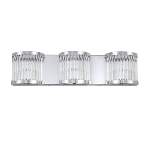 Safavieh MAVERICK Three Light Wall Sconce - Chrome & Clear Glass for Modern Elegance in Any Space SCN4031A