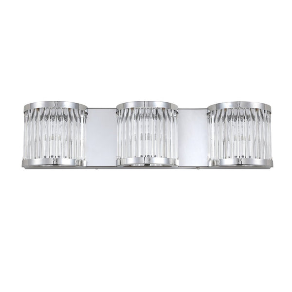 Safavieh MAVERICK Three Light Wall Sconce - Chrome & Clear Glass for Modern Elegance in Any Space SCN4031A