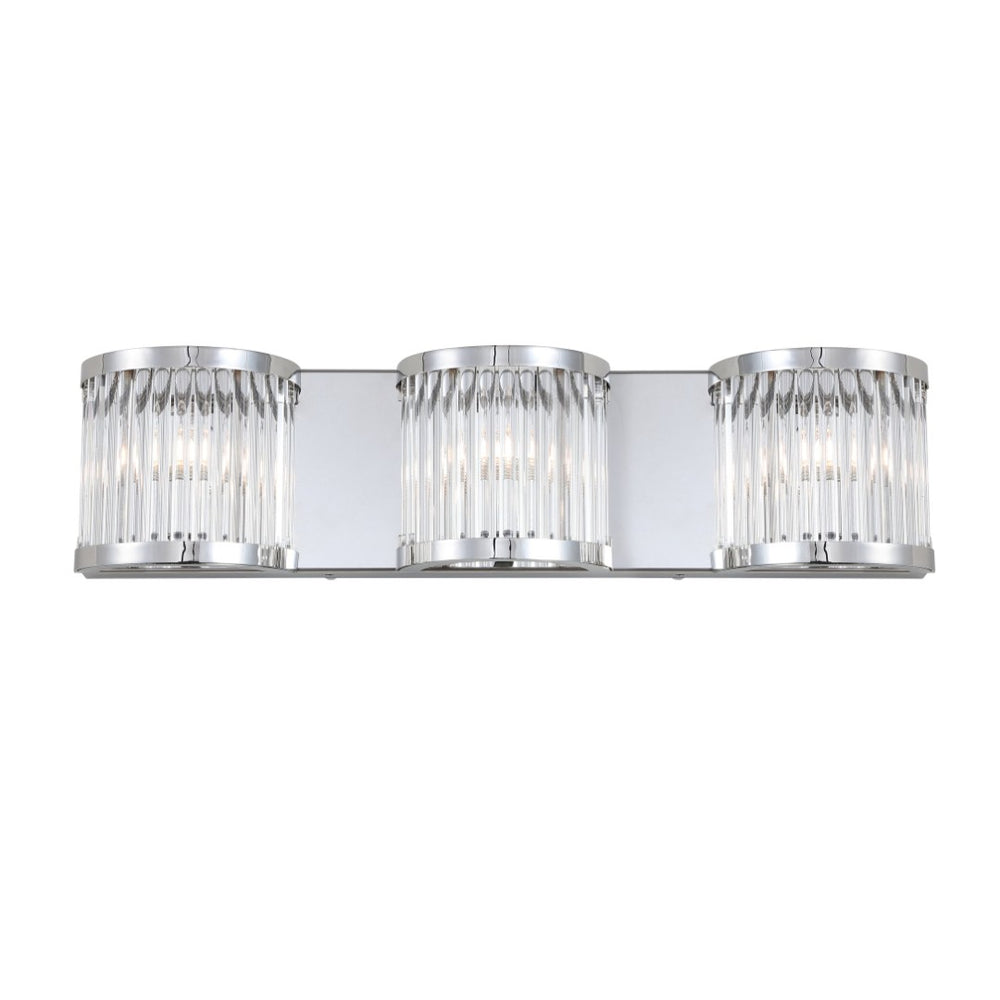 Safavieh MAVERICK Three Light Wall Sconce - Chrome & Clear Glass for Modern Elegance in Any Space SCN4031A