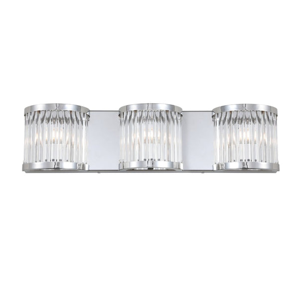 Safavieh MAVERICK Three Light Wall Sconce - Chrome & Clear Glass for Modern Elegance in Any Space SCN4031A