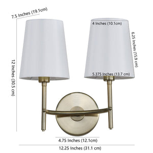 Safavieh BARRETT, Elegant 2-Light Brass Iron Wall Sconce for Timeless Home Illumination & Versatile Décor SCN4033B