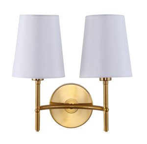 Safavieh BARRETT, Elegant 2-Light Brass Iron Wall Sconce for Timeless Home Illumination & Versatile Décor SCN4033B