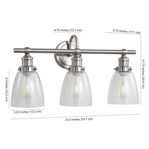 Safavieh DUNES, 3-Light Wall Sconce in Polished Nickel - Modern Iron Design for Stylish Indoor Illumination SCN4046A