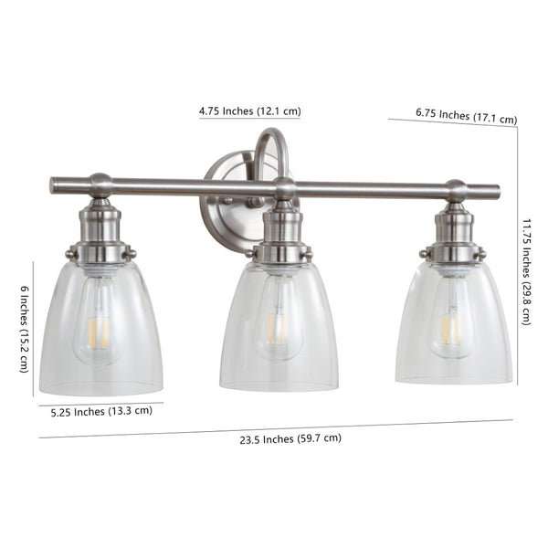 Safavieh DUNES, 3-Light Wall Sconce in Polished Nickel - Modern Iron Design for Stylish Indoor Illumination SCN4046A