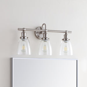Safavieh DUNES, 3-Light Wall Sconce in Polished Nickel - Modern Iron Design for Stylish Indoor Illumination SCN4046A