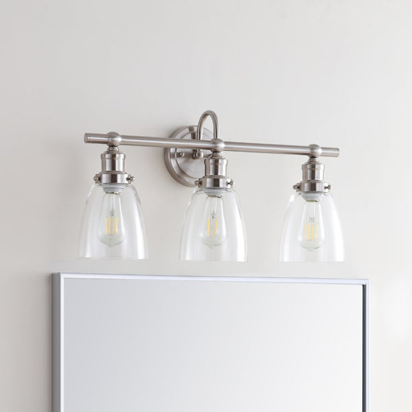Safavieh DUNES, 3-Light Wall Sconce in Polished Nickel - Modern Iron Design for Stylish Indoor Illumination SCN4046A