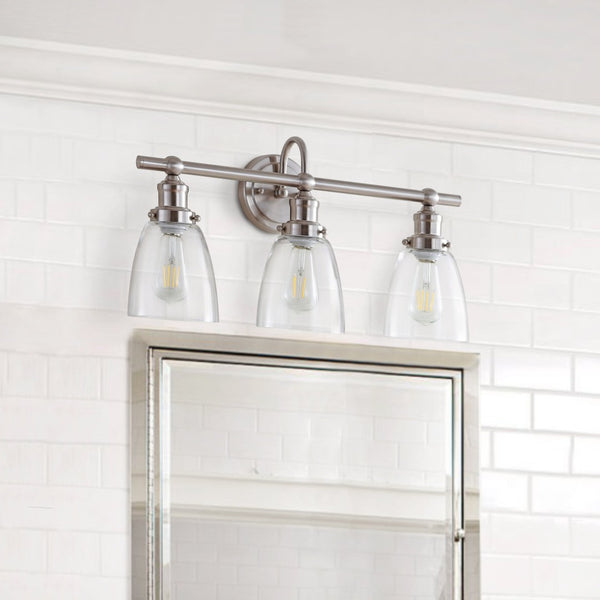 Safavieh DUNES, 3-Light Wall Sconce in Polished Nickel - Modern Iron Design for Stylish Indoor Illumination SCN4046A