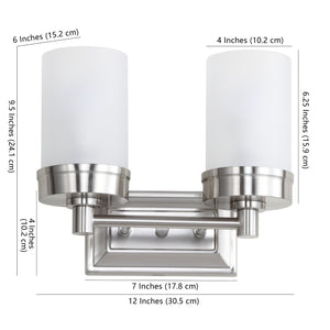 Safavieh KYLAN Two-Light Sconce in Bronze with White Frosted Glass Shades – Perfect for Elegant Lighting Solutions SCN4048A