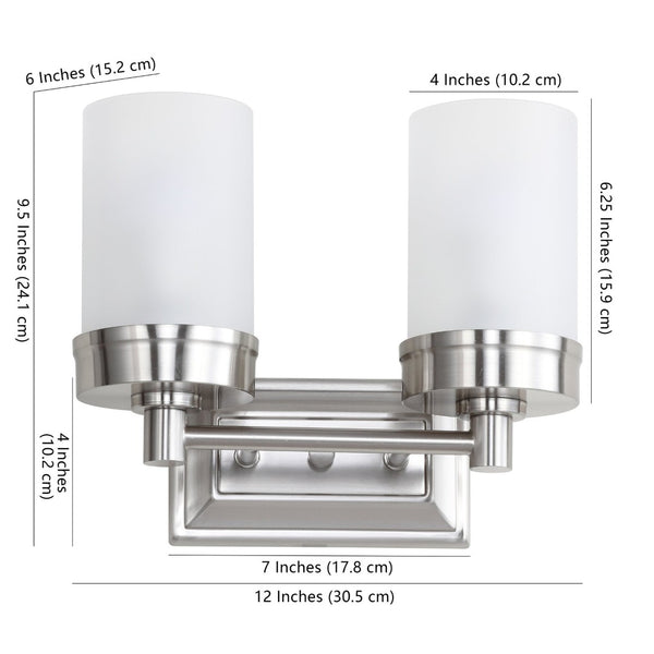 Safavieh KYLAN Two-Light Sconce in Bronze with White Frosted Glass Shades – Perfect for Elegant Lighting Solutions SCN4048A