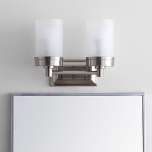 Safavieh KYLAN Two-Light Sconce in Bronze with White Frosted Glass Shades – Perfect for Elegant Lighting Solutions SCN4048A