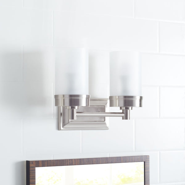 Safavieh KYLAN Two-Light Sconce in Bronze with White Frosted Glass Shades – Perfect for Elegant Lighting Solutions SCN4048A