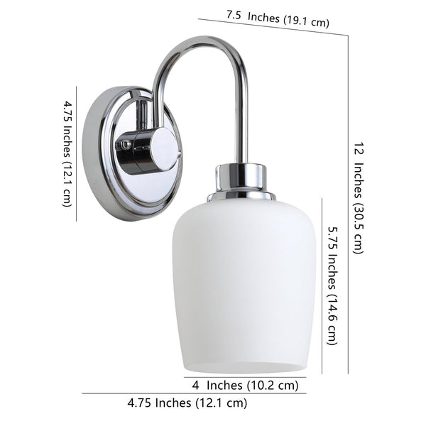 Safavieh CASEN Wall Sconce - Elegant Iron Frame with White Frosted Glass for Soft, Ambient Illumination SCN4050A