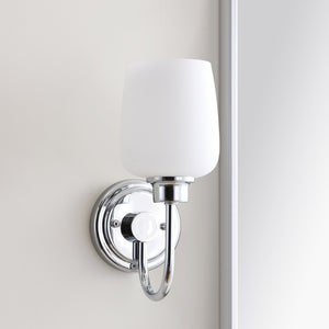 Safavieh CASEN Wall Sconce - Elegant Iron Frame with White Frosted Glass for Soft, Ambient Illumination SCN4050A