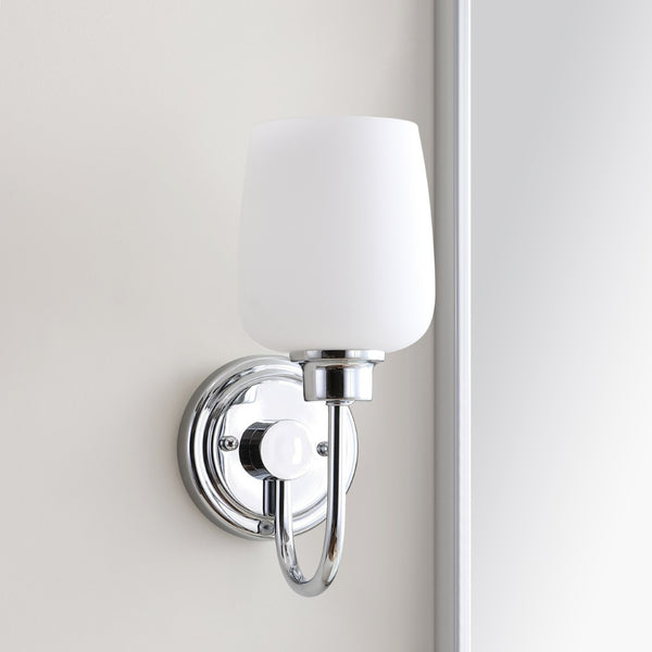 Safavieh CASEN Wall Sconce - Elegant Iron Frame with White Frosted Glass for Soft, Ambient Illumination SCN4050A