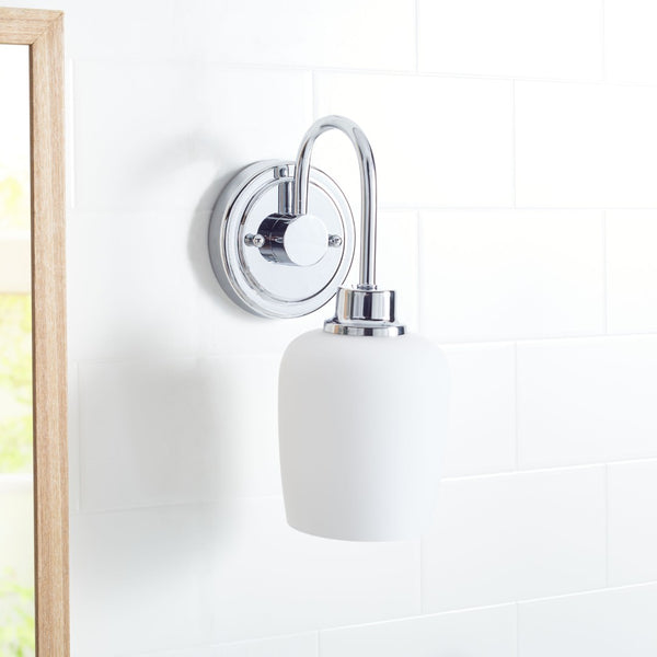 Safavieh CASEN Wall Sconce - Elegant Iron Frame with White Frosted Glass for Soft, Ambient Illumination SCN4050A