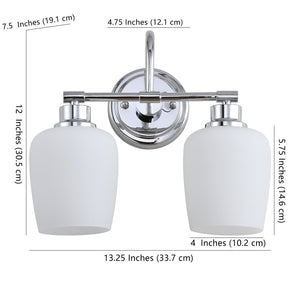 Safavieh RAYDEN Two-Light Wall Sconce - Elegant Iron Frame with White Frosted Glass - Perfect for Any Space SCN4051A