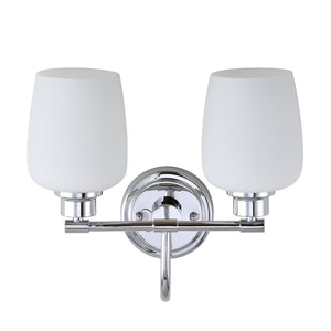 Safavieh RAYDEN Two-Light Wall Sconce - Elegant Iron Frame with White Frosted Glass - Perfect for Any Space SCN4051A