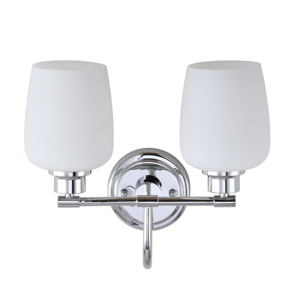 Safavieh RAYDEN Two-Light Wall Sconce - Elegant Iron Frame with White Frosted Glass - Perfect for Any Space SCN4051A