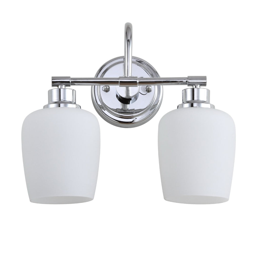 Safavieh RAYDEN Two-Light Wall Sconce - Elegant Iron Frame with White Frosted Glass - Perfect for Any Space SCN4051A