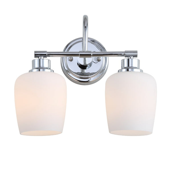 Safavieh RAYDEN Two-Light Wall Sconce - Elegant Iron Frame with White Frosted Glass - Perfect for Any Space SCN4051A