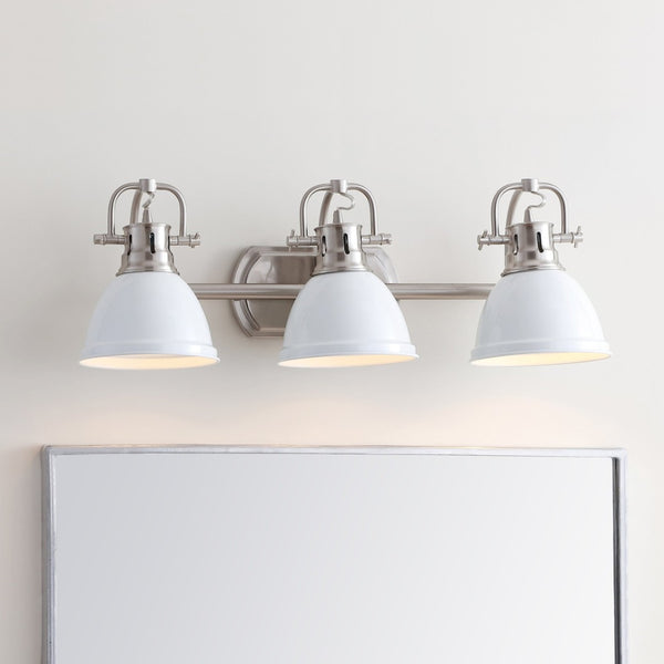 Safavieh ROLAND Three-Light Brushed Nickel Wall Sconce with White Glass Shades for Elegant Modern Illumination SCN4054B
