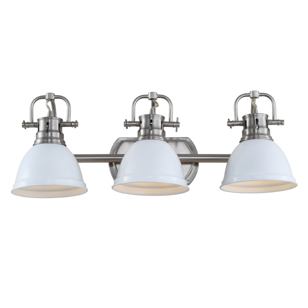 Safavieh ROLAND Three-Light Brushed Nickel Wall Sconce with White Glass Shades for Elegant Modern Illumination SCN4054B